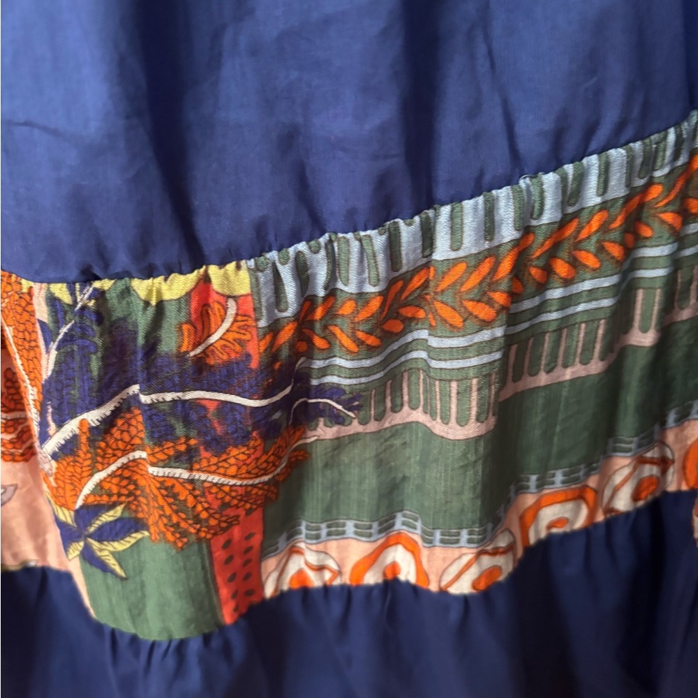 NWT Zaket & Plover Women's Vibrant Tiered Floral Cobalt Maxi Skirt - Picture 6 of 10